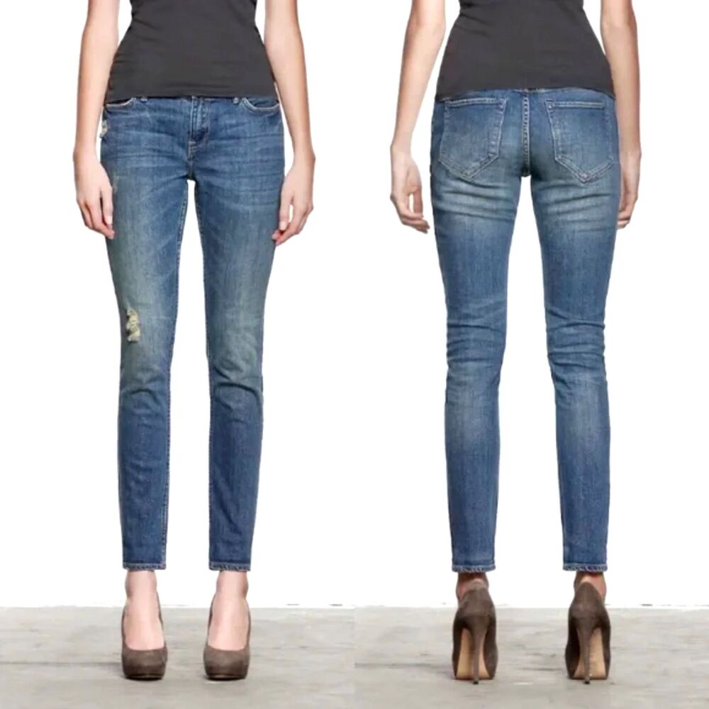ALL SAINTS Ashby Low Rise Skinny Fit Distressed Jeans‎ Size W27